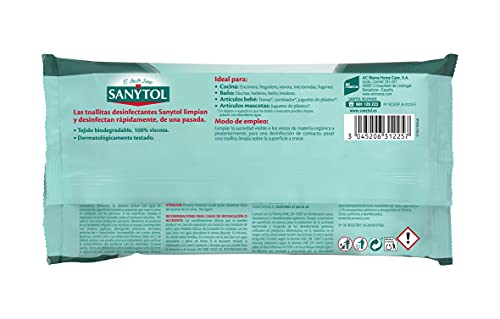 Sanytol – Toallitas Desinfectantes Multiusos, Eliminan Bacterias, Hongos y Virus Sin Lejía, Perfume Eucaliptus - Pack de 10 x 30u = 300 toallitas