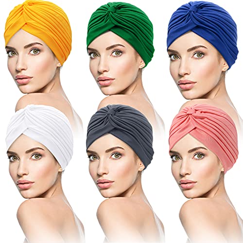 SATINIOR 6 Gorros (Blanco, Amarillo, Verde, Gris Oscuro, Rosa, Azul Real)