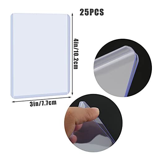 SAVITA 25 Piezas Fundas Tarjetas Coleccionables Transparentes Fundas para Cartas para Tarjetas de Béisbol Tarjetas de Juego Tarjetas Deportivas, 7,7x10,1cm