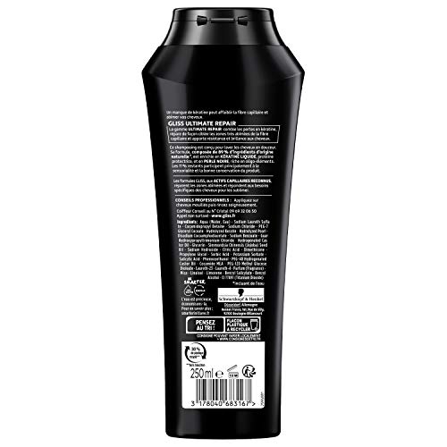 Schwarzkopf Gliss – Champú Ultimate Repair, envase de 250 ml