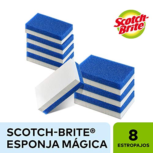 Scotch-Brite Esponja Mágica de limpieza, 8 unidades por paquete - Elimina eficazmente manchas y suciedad difícil sin química