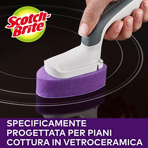 Scotch-Brite Estropajo para vitrocerámica con mango, 1 mango + 2 cabezales de recambio