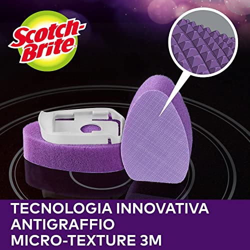 Scotch-Brite Estropajo para vitrocerámica con mango, 1 mango + 2 cabezales de recambio