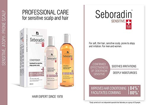 Seboradin Bálsamo Acondicionador para el Cabello para la Piel Sensible del Cuero Cabelludo, Propensa a la Atopia y la Irritación, con Manteca de Karité para Mujeres y Hombres, 200 ML