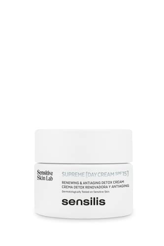 Sensilis Supreme - Pack con Crema de Día Detox Renovadora y Antiedad (50ml) con Ácido Hialurónico y Contorno de Ojos para Ayudar a Reducir Bolsas, Ojeras y Líneas de Expresión (20ml) con Cafeína