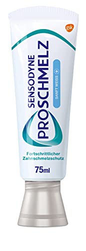 SENSODYNE Pasta de dientes ProSchmelz suave Weiss Plus, 1 x 75 ml, protección avanzada del esmalte de dientes, con efecto blanqueador, fortalece, protege, sabe