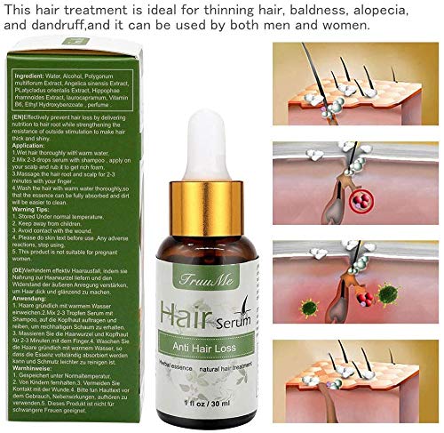 Serum Pelo, Hair Growth Serum, Serum Crecimiento Cabello, Esencia de Hierbas Naturales, Para Adelgazamiento del Cabello, Engrosamiento y Regeneración, Para un Rápido Crecimiento del Cabello