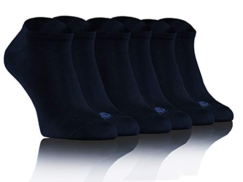 Sesto Senso Calcetines de Bambu Sneakers Cortos Mujer Hombre 3 Pares Pack 38-40 Azul Oscuro