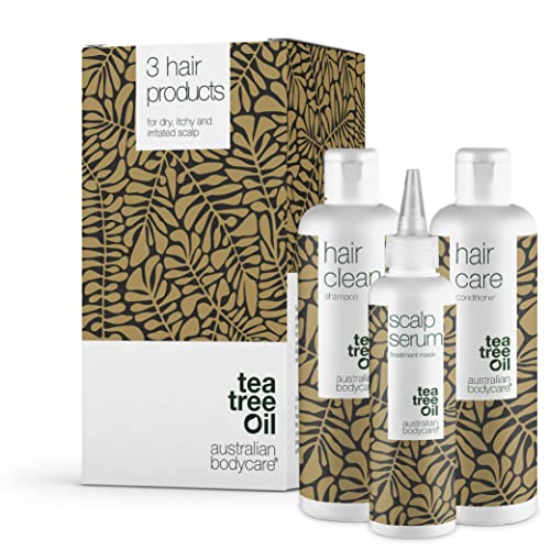 Set de cuidado para el cuero cabelludo Australian Bodycare | Con aceite de árbol del té 100% natural para el cuero cabelludo seco, con picazón y caspa | Contiene Sérum, Champú, Acondicionador