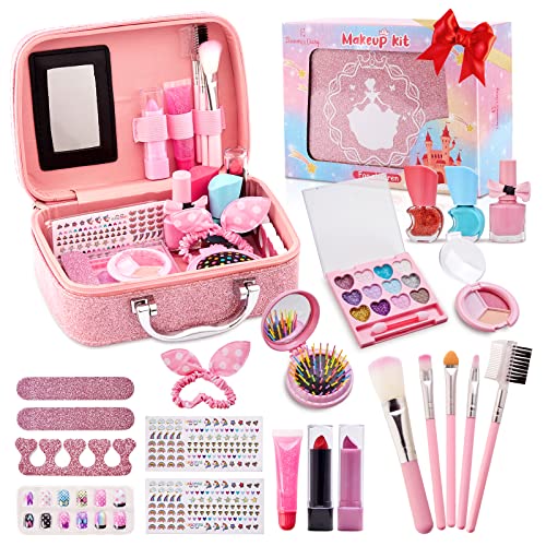 Set de Maquillaje para Niñas, Eleanore's Diary Kit de Maquillaje Niñas Lavables, Seguro y No Tóxico Cosméticos, con Maletin Maquillaje Niñas, Juego de rol Regalo de Princesa para Niñas de 3 años +