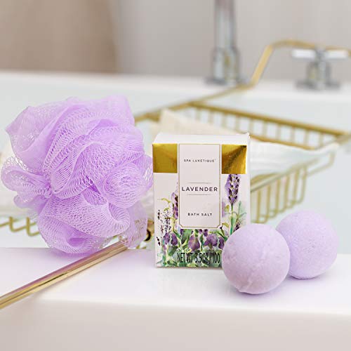 Set de Regalo para Mujer - Spa Luxetique Set de Spa para el Hogar a Lavanda, Regalos Originales para Mujer, Set de Baño y Ducha con 8 Piezas, Incluye Gel de Ducha, Baño de Burbujas