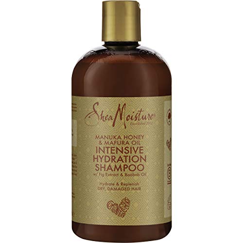 Shea Moisture Manuka Honey & Mafura Oil Champú de hidratación intensiva con extracto de higo y aceite de baobab, para hidratar y reponer el cabello seco, dañado 384 ml