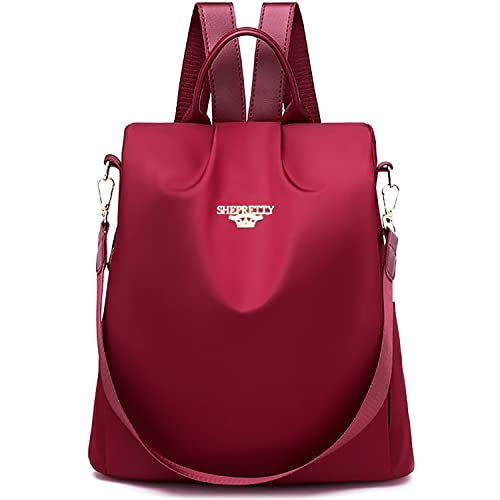 shepretty Mochila Oxford antirrobo Impermeable para Mujer, 8864-2Rojo