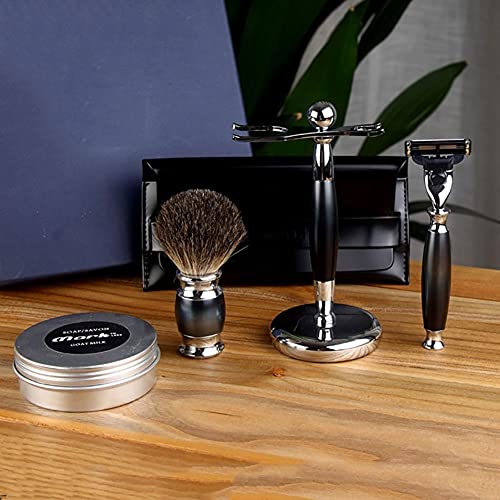 SHUBIAO-wwcha Set de afeitadora de barba for hombre,maquinilla de afeitar manual profesional,for hombres,incluyendo maquinilla de afeitar de doble cara,acero inoxidable,cepillo de afeitado for el cabe