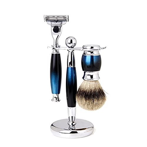 SHUBIAO-wwcha Set de afeitadora de barba for hombre,maquinilla de afeitar manual profesional,for hombres,incluyendo maquinilla de afeitar de doble cara,acero inoxidable,cepillo de afeitado for el cabe