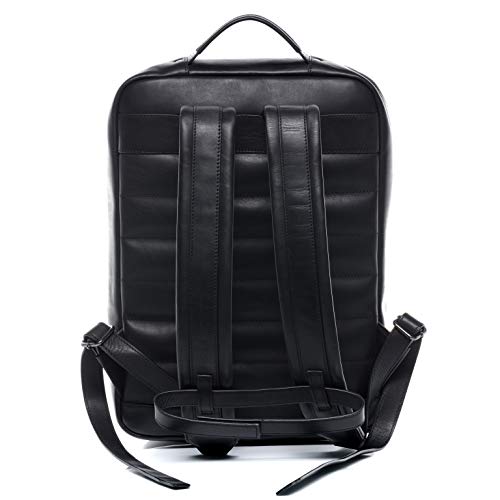 SID & VAIN® Mochila Dylan Backpack portátil 15" Bolso de Hombro Piel Negro