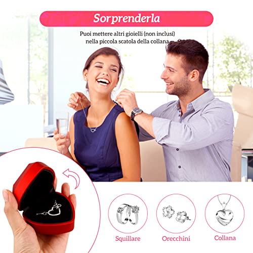 Siebwin Rosa Eterna Regalos para Mujer, Caja de Regalo de Collar de Te Amo, Regalo de Cumpleaños Perfecto, Regalo Romántico para el Día de San Valentín, Cumpleaños, Día de la Madre, Aniversario