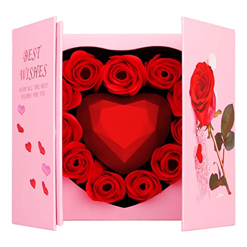 Siebwin Rosa Eterna Regalos para Mujer, Caja de Regalo de Collar de Te Amo, Regalo de Cumpleaños Perfecto, Regalo Romántico para el Día de San Valentín, Cumpleaños, Día de la Madre, Aniversario