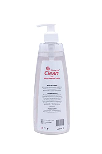 SiempreClean Gel Hidroalcohólico con Dosificador, Gel Higienizante Suave con la Piel, 73% de Alcohol Etílico, Perfume Fresa, 500 ml