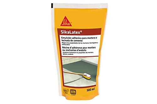 SikaLatex, Emulsión adhesiva, listo para usar, para mortero y lechada de cemento, Blanco, 500ml