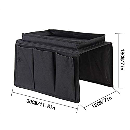 Sillones Organizador de sofá, antideslizante Caddy Bolsillo para sofá Sillón Bolsa de almacenamiento de tela Soporte para teléfono móvil Revistas Gafas Tv Soporte de control remoto Sofá,Negro,Amaz