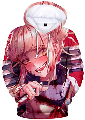 Silver Basic Sudadera de Manga Larga con Estampado 3D Merch My Hero Academia para Hombre Rojo L