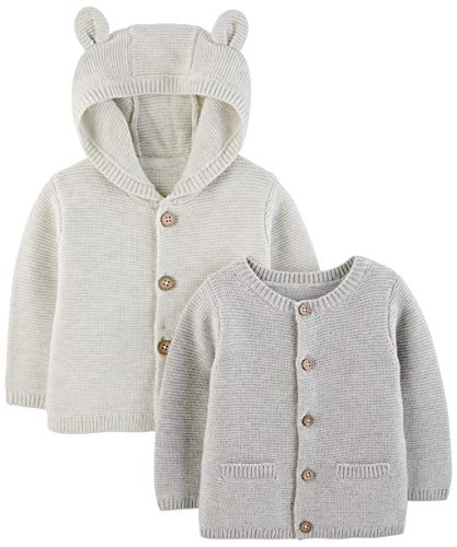 Simple Joys by Carter's Baby - Suéter de punto para bebé (2 unidades) ,gris ,0-3 Months