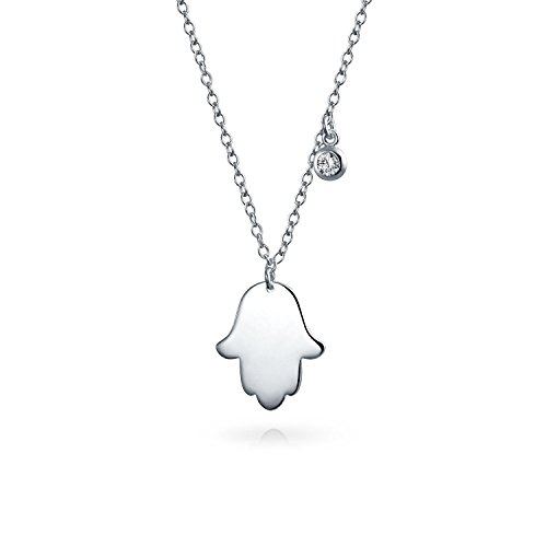 Simple minimalista mano de Fátima protección Hamsa mano colgante collar para adolescentes para mujeres 925 plata de ley