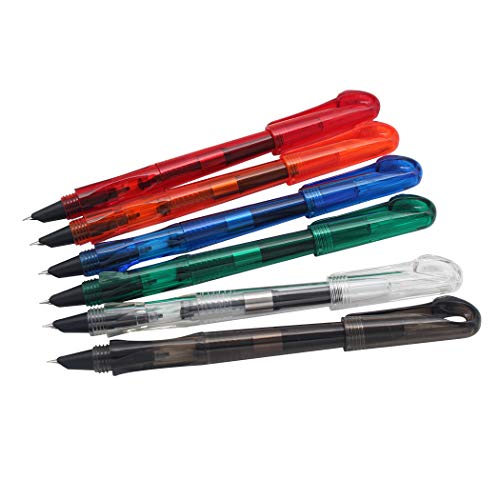 Sipliv conjunto de 6 jinhao cisne forma punta fina pluma estilográfica pluma de plástico conjunto papelería escuela suministros de oficina papelería (azul, verde, rojo, negro, naranja, blanco)