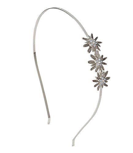 SIX Diadema con flores de edelweiss, accesorio para el pelo para Oktoberfest con flores de estrás, ideal para carnaval (315-492)