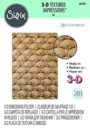 Sizzix 664507 3 D Impresslits Carpeta en Relieve Art Deco de Kath Breen Talla única Cutting Dies, Multicolor