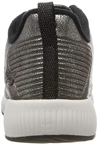 Skechers Bobs Squad-Sparkle Life, Zapatillas Mujer, Pew Champagne Duraleather/Chenille Line, 37 EU