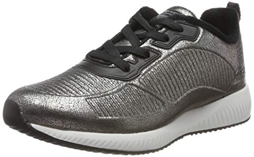 Skechers Bobs Squad-Sparkle Life, Zapatillas Mujer, Pew Champagne Duraleather/Chenille Line, 37 EU