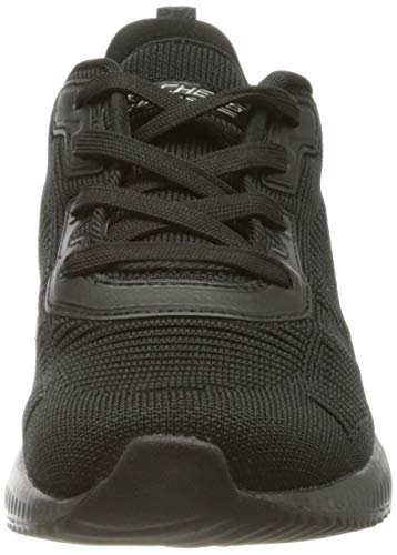 Skechers Bobs Squad-Tough Talk, Zapatillas Mujer, Negro (BBK Black Engineered Knit/Trim), 38 EU