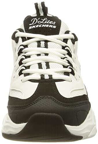 Skechers D'Lites 4.0 Fresh Diva, Zapatillas Mujer, Black White, 39 EU