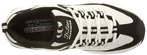 Skechers D'Lites 4.0 Fresh Diva, Zapatillas Mujer, Black White, 39 EU