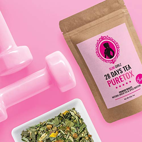 Slim Girlz D-tox Tea 28 Days | Té desintoxicante Para Mujeres|Té de dieta y para pérdida de grasa|Hoja suelta 85g|Suplemento Dietético Natural Sin Aditivos Para Pérdida de Peso|Complejo Herbal Activo