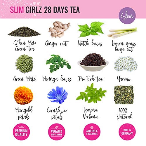 Slim Girlz Slim Tea 28 Days | Hoja suelta 85g | Té Adelgazante Para Mujeres | Té de Dieta y Para Pérdida de Grasa | Suplemento Dietético Natural Para Adelgazar | Para una Dieta Más Exitosa