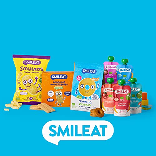 Smileat - Pouch Ecológico de Fresa y Plátano, Ingredientes Naturales Bebibles, Para Bebés a Partir de los 6 Meses - 100g