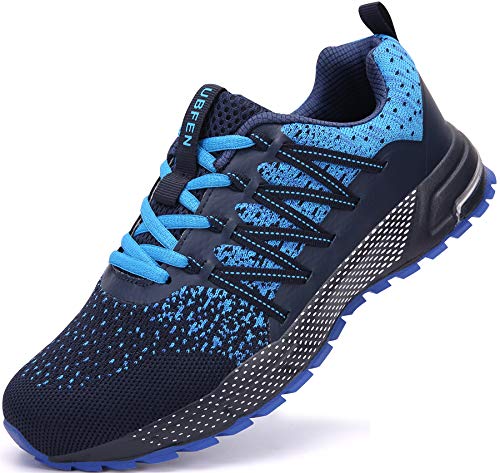 SOLLOMENSI Zapatillas de Deporte Hombres Mujer Running Zapatos para Correr Gimnasio Sneakers Deportivas Padel Transpirables Casual Montaña 38 EU H Azul