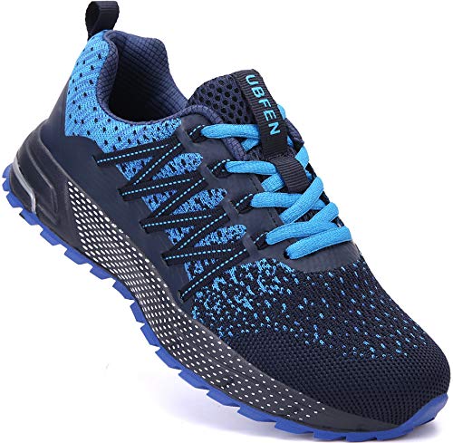 SOLLOMENSI Zapatillas de Deporte Hombres Mujer Running Zapatos para Correr Gimnasio Sneakers Deportivas Padel Transpirables Casual Montaña 38 EU H Azul