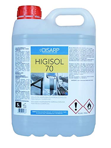 Solución higienizante de manos por fricción, antibacterias de secado instantáneo. Envase 5 Litros