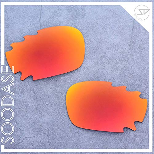 SOODASE Para Oakley Racing Jacket Vented Gafas de sol Rojo Lentes de repuesto polarizadas