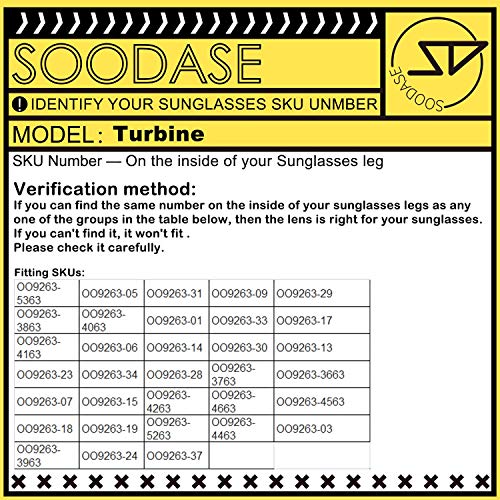 SOODASE Para Oakley Turbine Gafas de Sol Rojo Lentes de Repuesto polarizadas