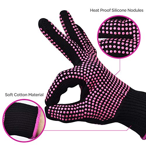 Sopito 2 piezas de guantes resistentes al calor para herramientas para el cabello Varita de hierro rizador