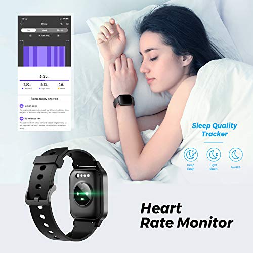 SoundPEATS Watch 1 Smartwatch Reloj Inteligente IP68 con Pantalla Táctil de 1.4", con Pulsómetro Cronómetros Monitor de Sueño Podómetro Pulsera Actividad Inteligente Hombre Mujer 12 Modos Deportivos