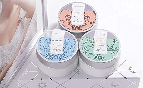 Spa Luxetique Crema de Pies,Loción de Pies de Manteca de Karité, Crema Reparadora de Pies, Crema Hidratante para Pies secos y Agrietados, Regalos Originales para Mujer, Set de Regalo con 3 Piezas