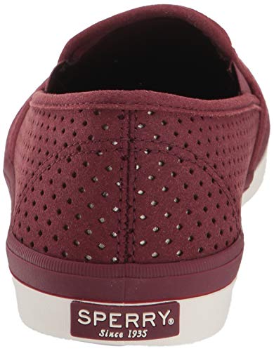 SPERRY Women's Seaside Perf Varsity Sneaker, Wine, 6 M US