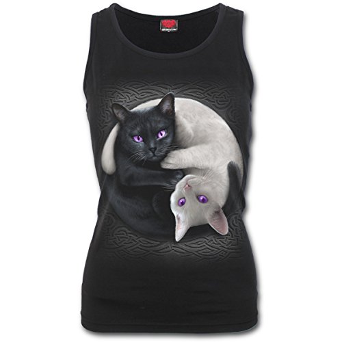 Spiral - Yin Yang Cats - Top con Espalda de Nadador - Negro - XXL