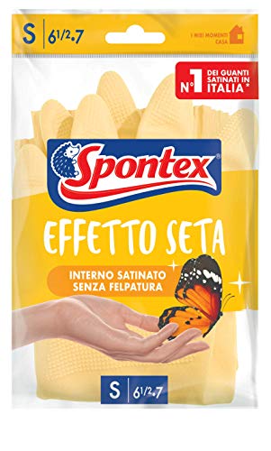 Spontex - Guantes sedosos, de Seda Efecto sobre la Piel, sin Forro, tamaño S